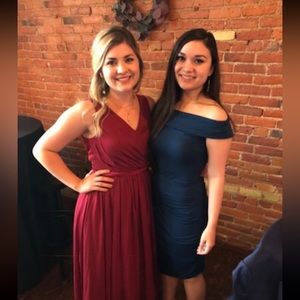 David’s bridal bridesmaid dress in Burgundy floor length size 8 worn once